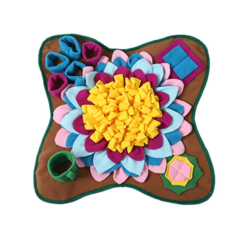 Dog foraging in the Pawsettle snuffle mat